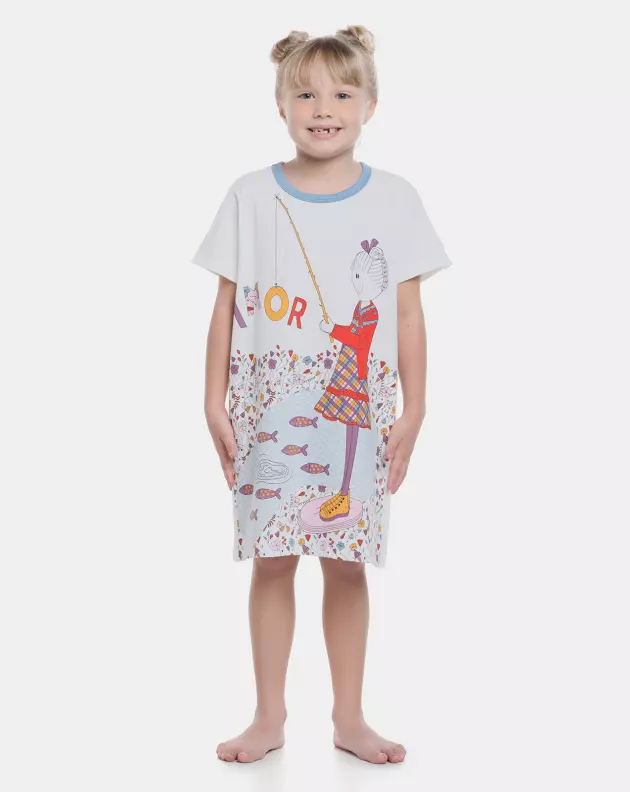 Pijama Sonhart Infantil Camisão Feminino manga curta Pat