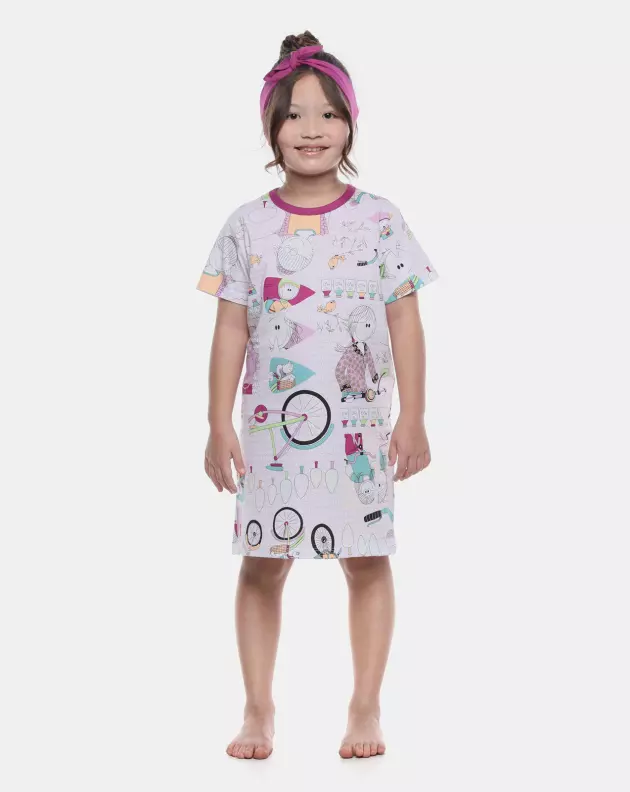 Camisão Feminino Kids Manga Curta