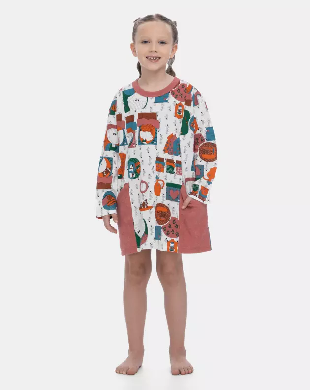 Pijama Infantil Feminino Camisão Manga Longa Pat e Annie