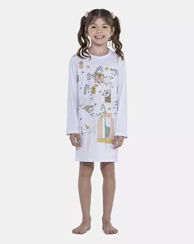 Camisão Feminino Kids Manga Longa