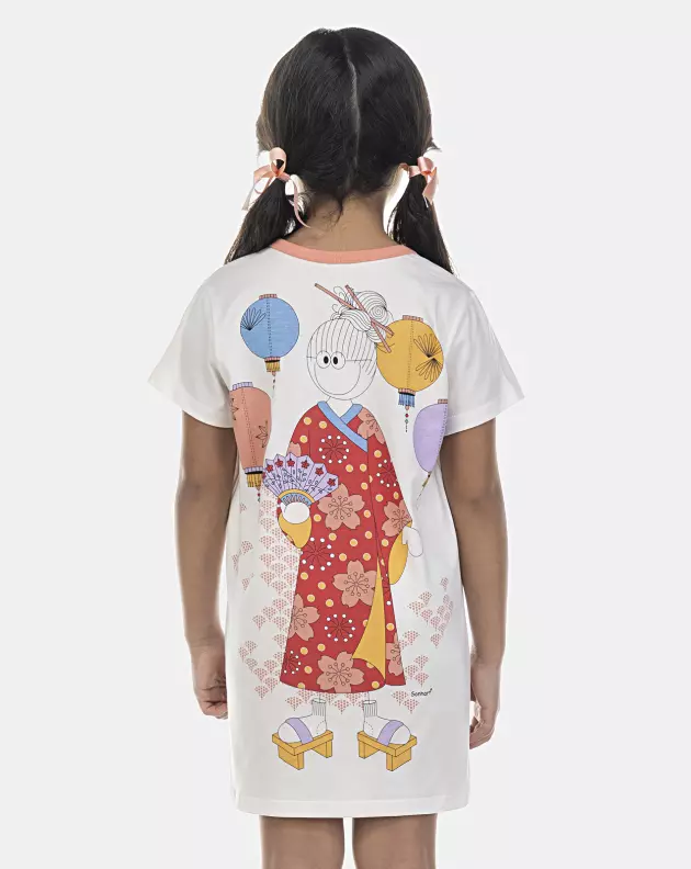 Camisão Feminino Kids Manga Curta