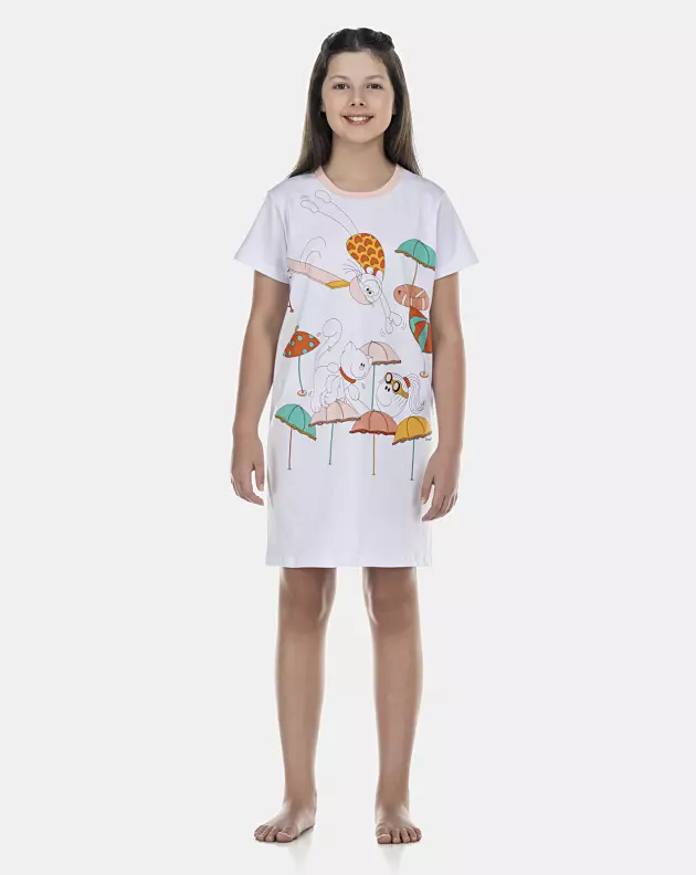 Camisão Feminino Kids Manga Curta