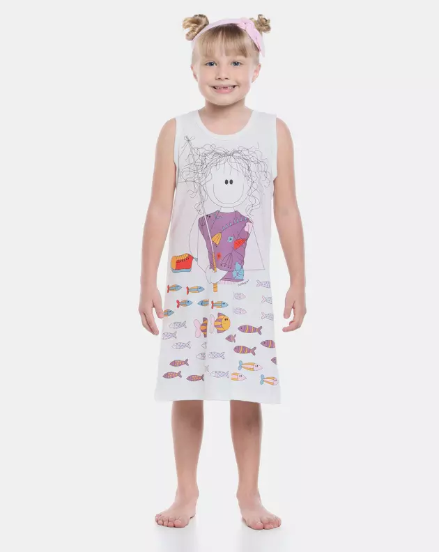 Camisola Infantil Feminina regata Larga Pat          