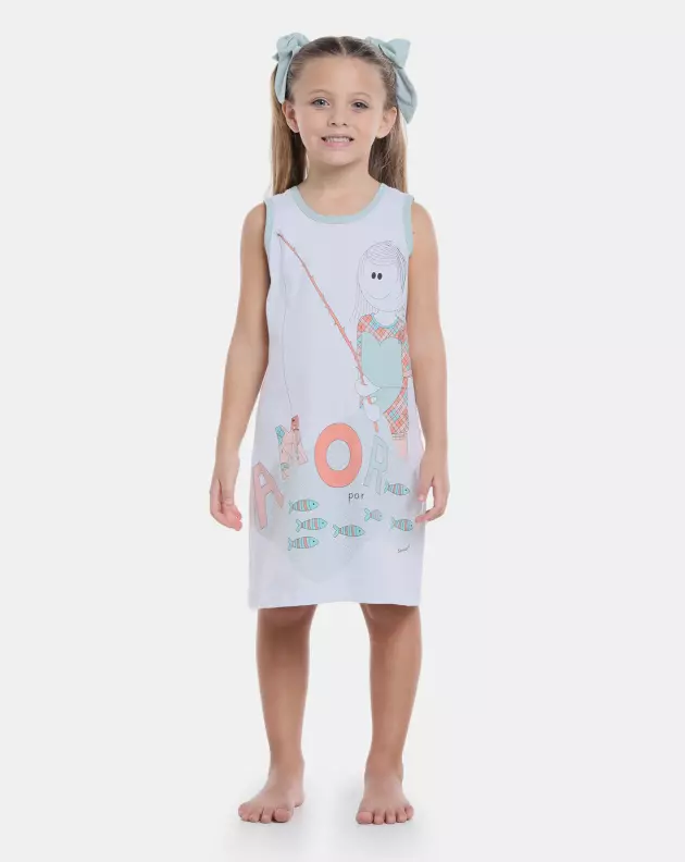 Camisola Feminina Sonhart Infantil regata Larga Pat         