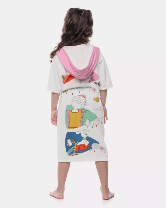 Roupão Feminino Kids Manga Curta Com Capuz
