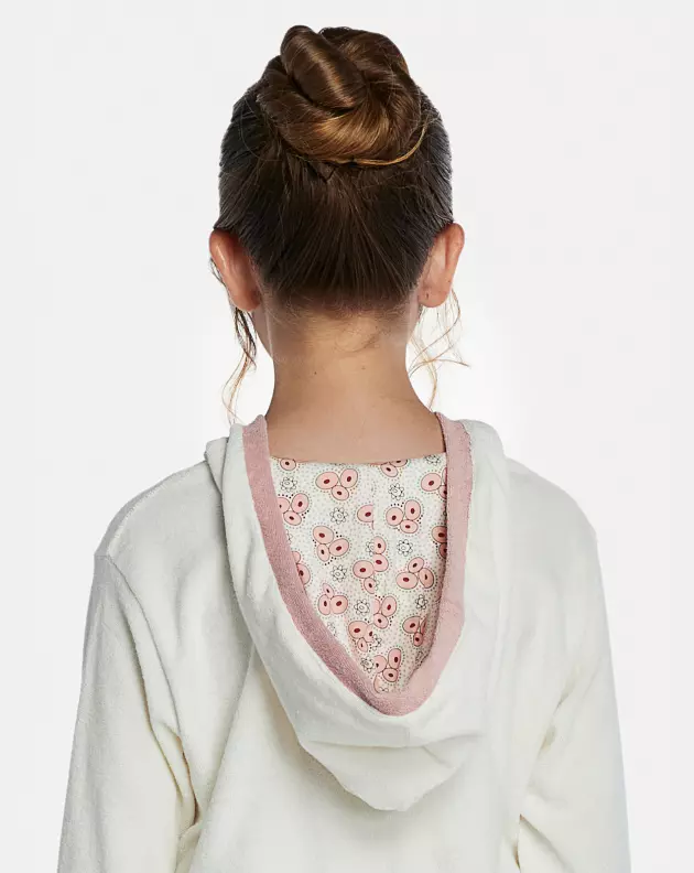 Roupão Feminino Kids Manga Longa Fechado Com Capuz Atoalhado