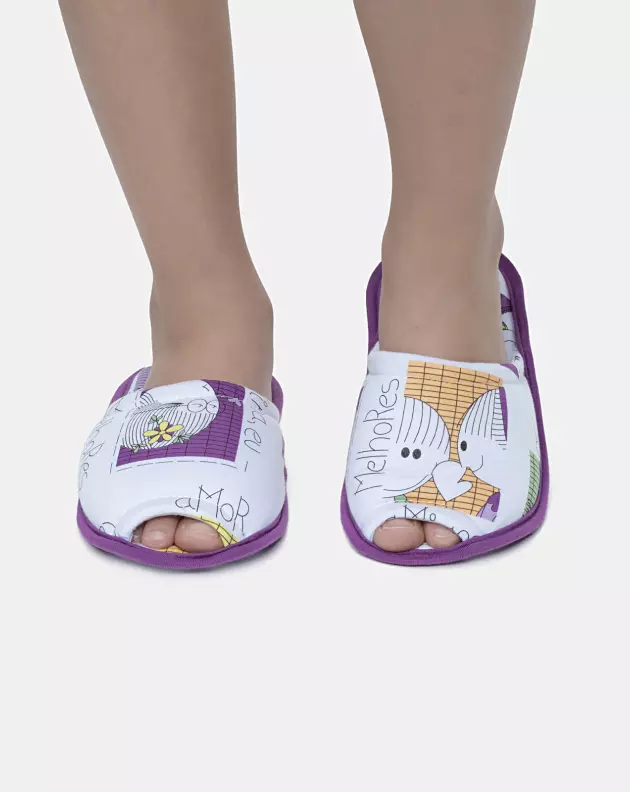 Pantufa Feminina Kids Com Abertura