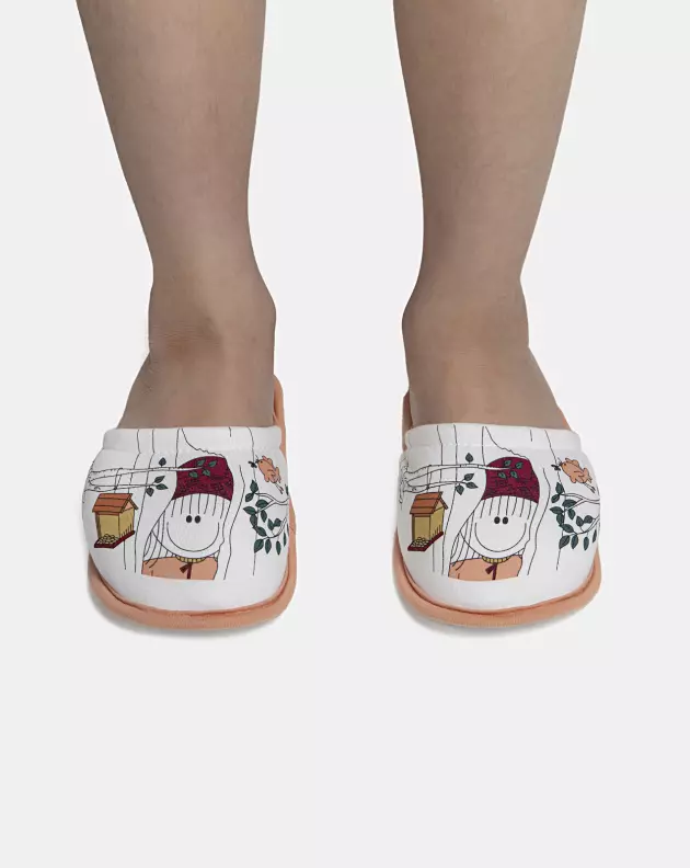 Pantufa Feminina Kids Fechada Com Estampa Local 