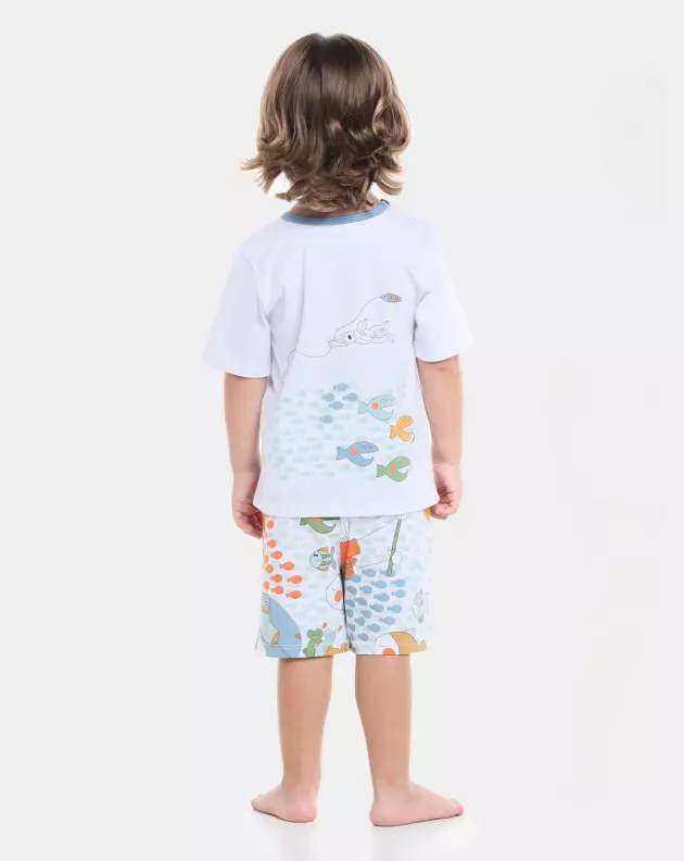 Pijama manga curta e bermuda 
