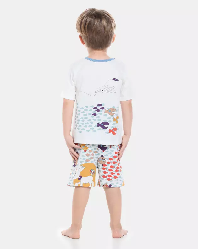 Pijama Masculino Baby Manga Curta e Bermuda