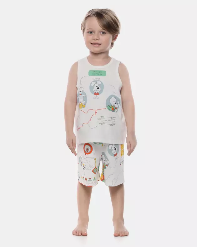 Pijama Masculino Baby Regata e Bermuda