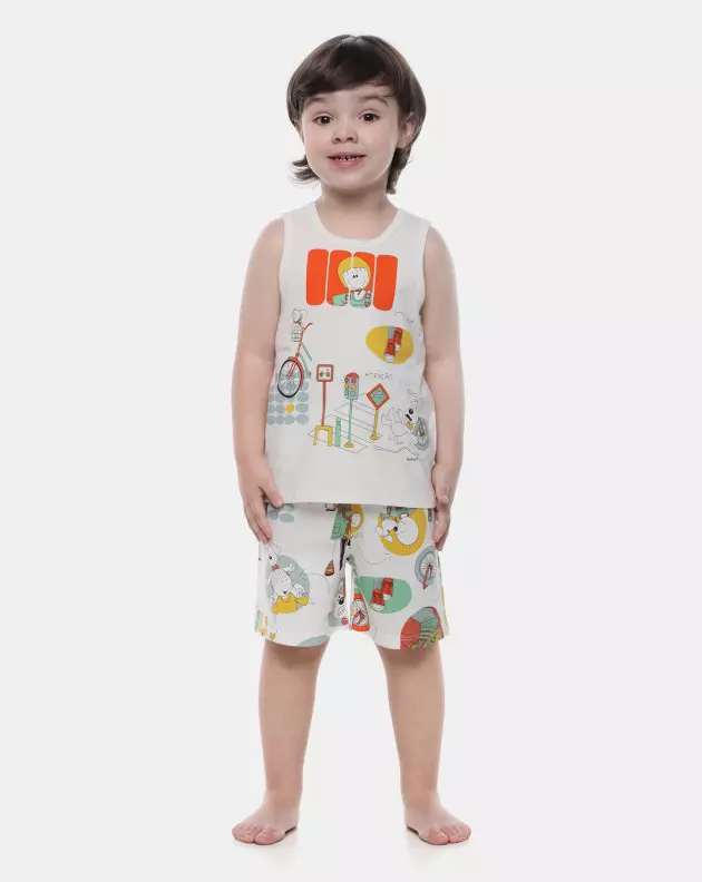 Pijama Masculino Baby Regata e Bermuda