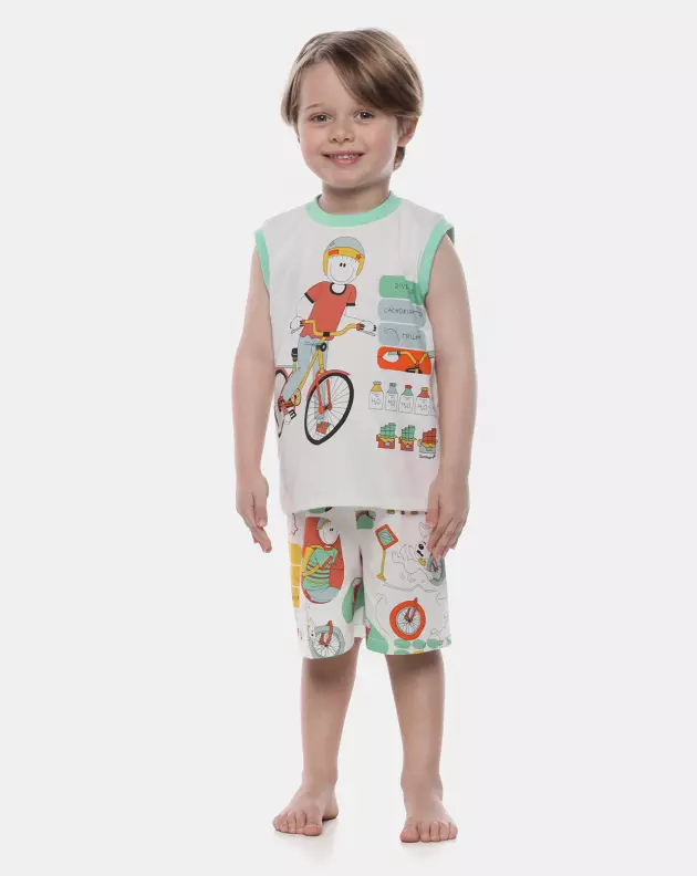 Pijama Masculino Baby Regata Machão e Bermuda