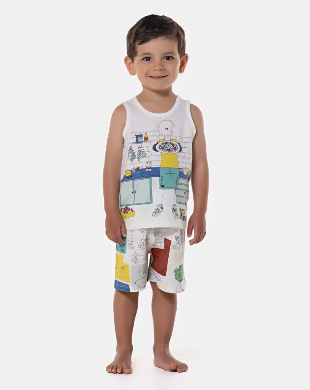 Pijama regata e bermuda