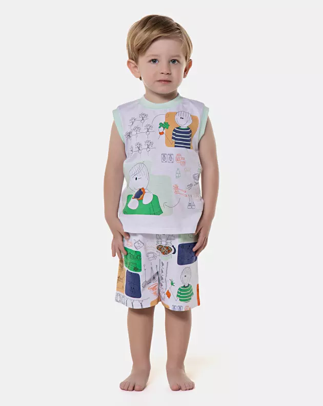 Pijama regata machão e bermuda