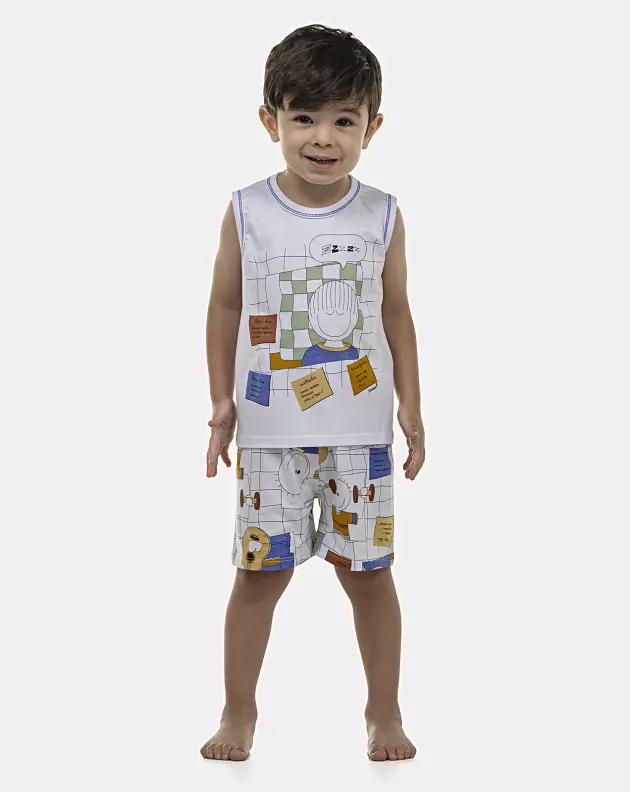 Pijama Masculino Baby Regata Machão e Bermuda