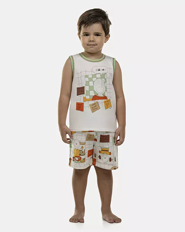 Pijama Masculino Baby Regata Machão e Bermuda