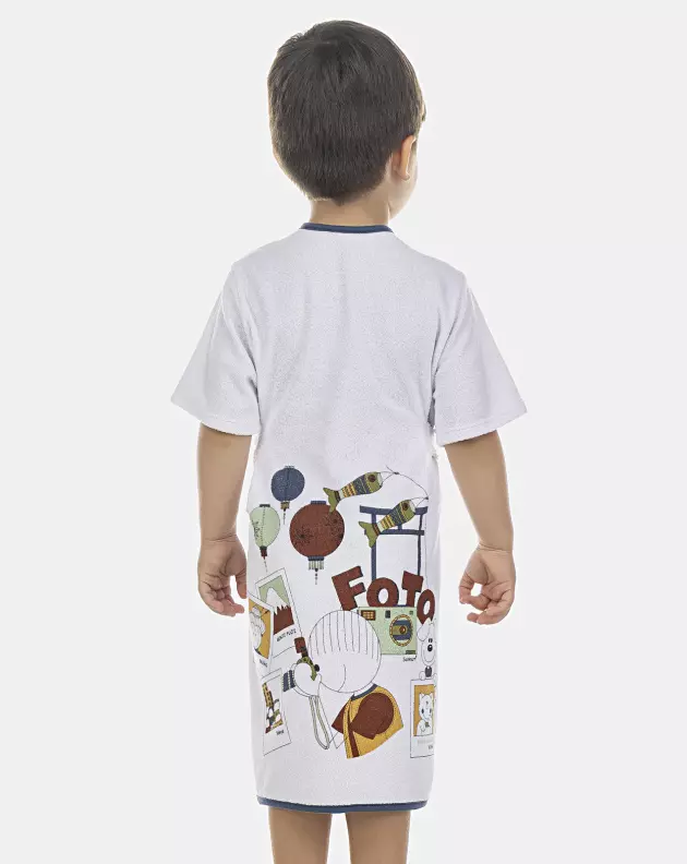 Roupão Masculino Baby Manga Curta Atoalhado