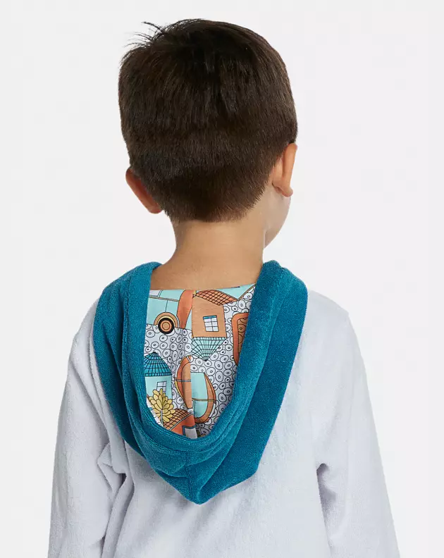 Roupão Masculino Baby Manga Longa Fechado Com Capuz Atoalhado
