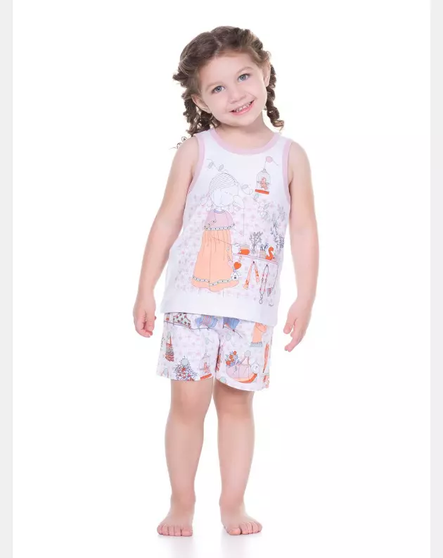 Conjunto de Pijama Infantil Sonhart regata e short Estampado