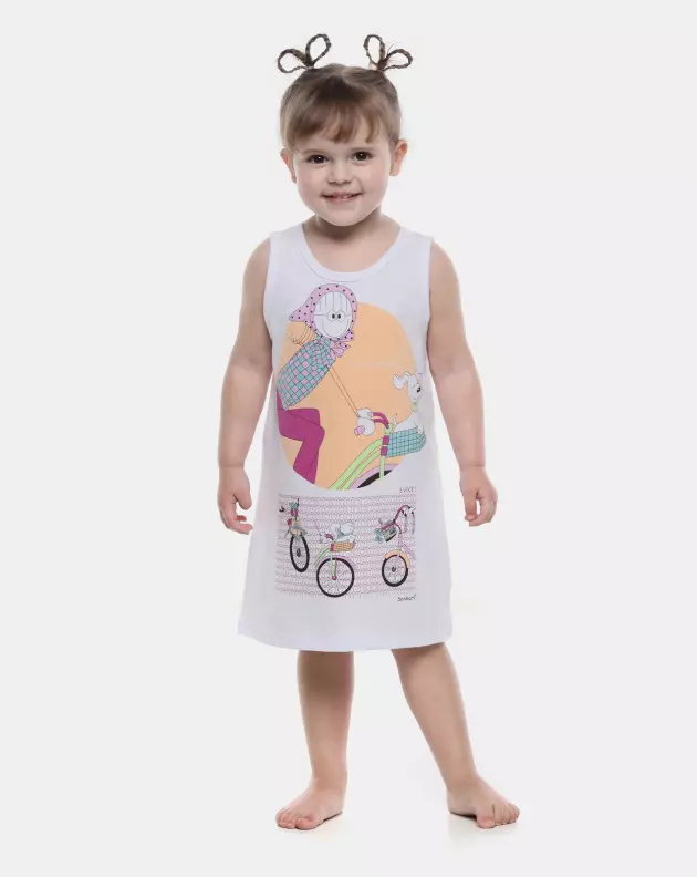 Camisola Infantil Menina Regata Média Annie e Ted