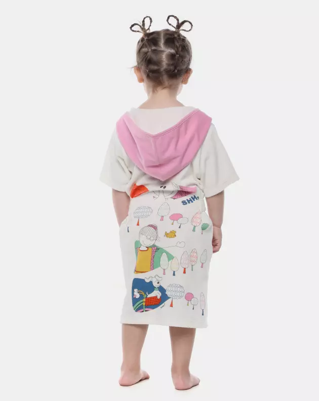 Roupão Feminino Baby Manga Curta Com Capuz