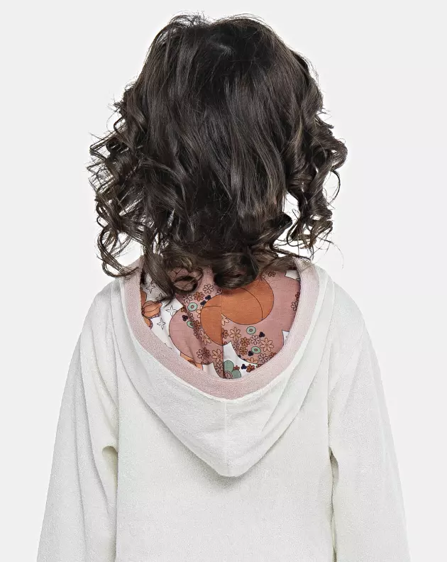 Roupão Feminino Baby Manga Longa Fechado Com Capuz Atoalhado