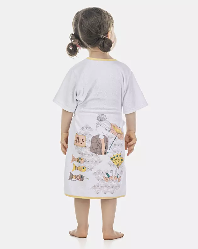 Roupão Feminino Baby Manga Curta Atoalhado
