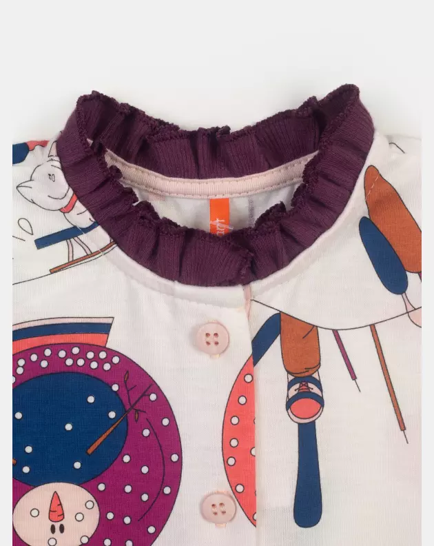 Comprar Pijama Macacão Feminino Infantil manga longa Botões Estampado