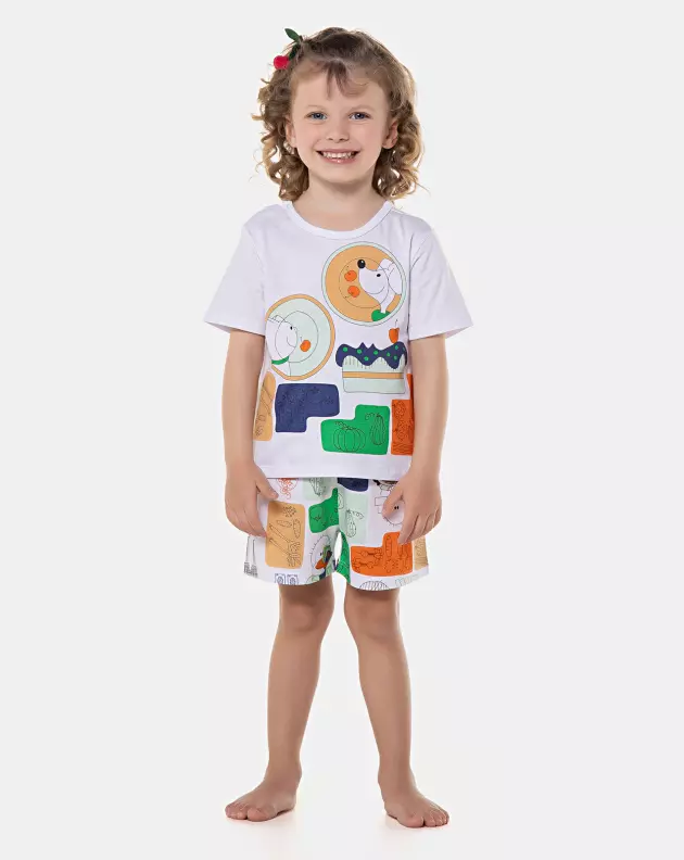 Pijama manga curta e short 