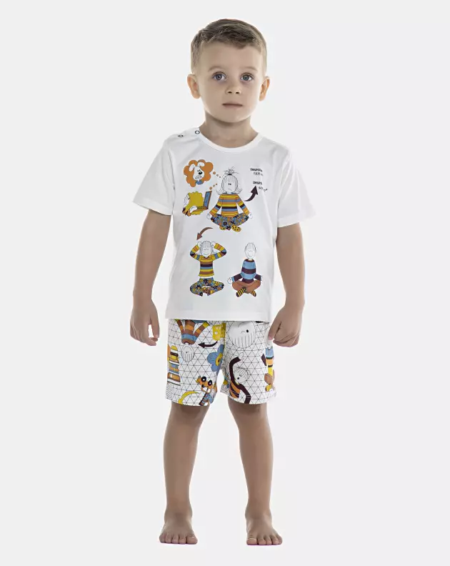 Pijama Baby Manga Curta e Short Unissex