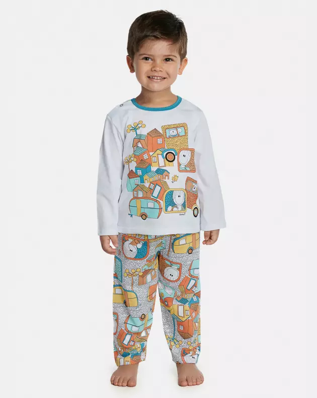Pijama Unissex Baby Manga Longa e Calça
