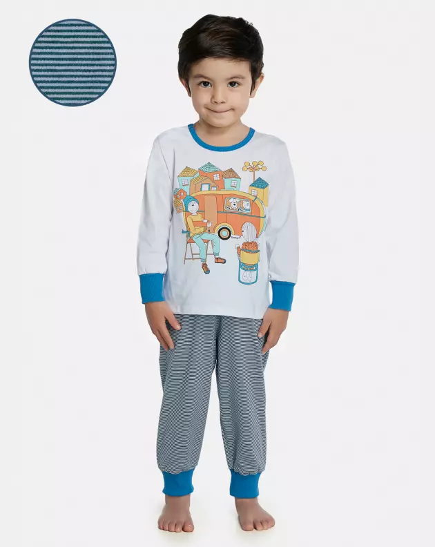 Pijama Unissex Baby Manga Longa e Calça