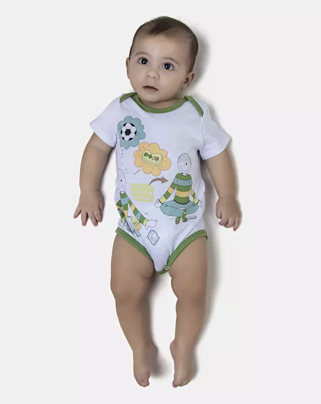 Kit Body Masculino Bebe Manga Curta