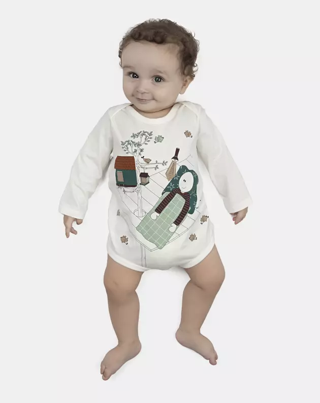 Kit Body Bebe Manga Longa Masculino