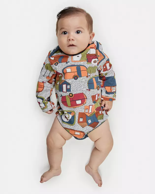 Kit Body Bebe Manga Longa Masculino