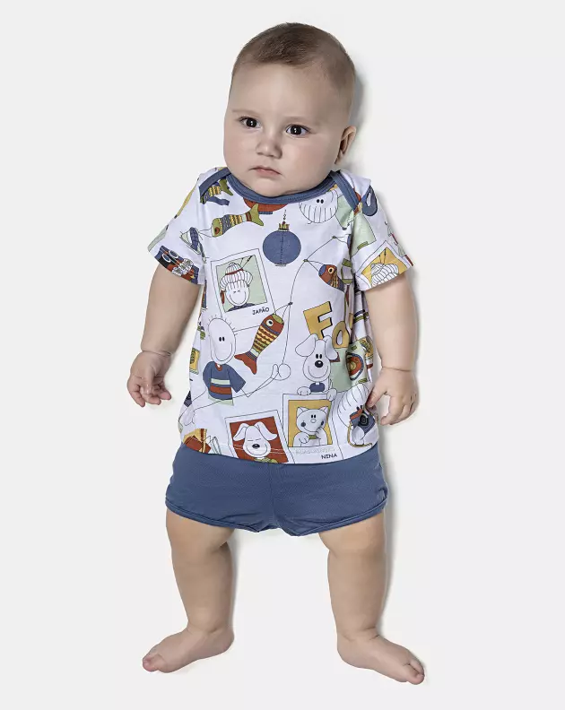 Kit Pagão Masculino Bebê Manga Curta