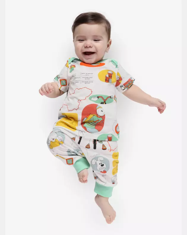 Kit Mijão Longo Bebê Menino Estampado