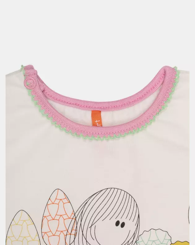 Pijama Bebê Menina Manga Curta e Short Pat e Annie