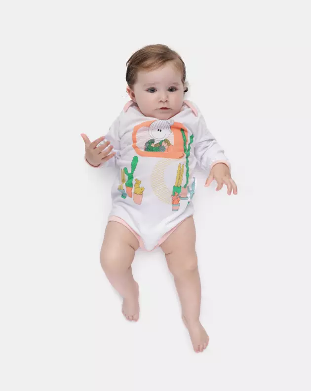Kit Body Feminino Bebe Manga Longa