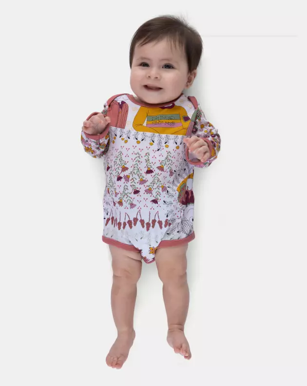 Kit Body Estampado Manga Longa Para Bebê Menina Pat e Annie