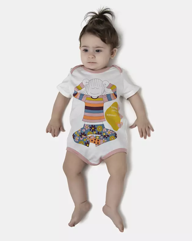 Kit Body Feminino Bebe Manga Curta