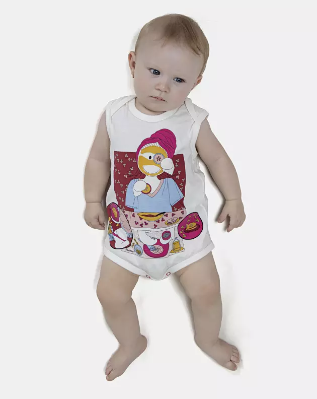 Kit Body Feminino Bebe Sem Mangas 