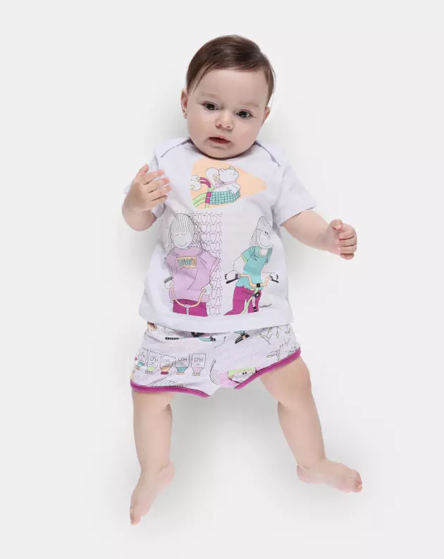 Kit Pagão Feminino Bebe Manga Curta