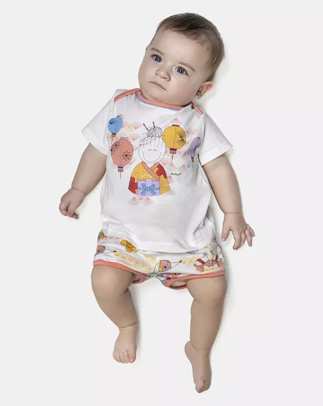Kit Pagão Feminino Bebê Manga Curta