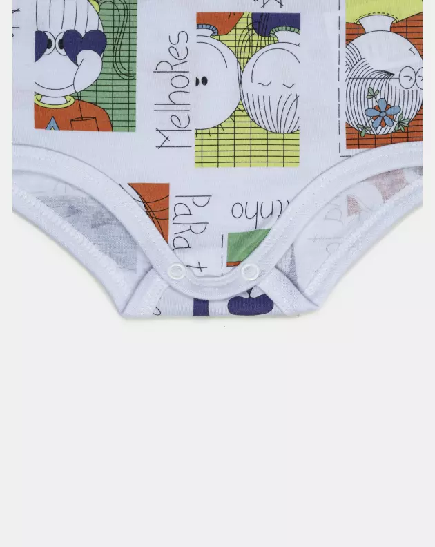 Body Bebe Manga Curta Unissex 
