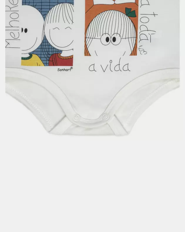 Body Bebe Manga Curta Unissex 