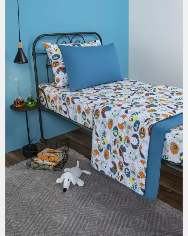 Lençol Elástico com Fronhas Casal Masculino