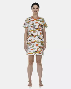 Camisão Feminino Adulto Manga Curta