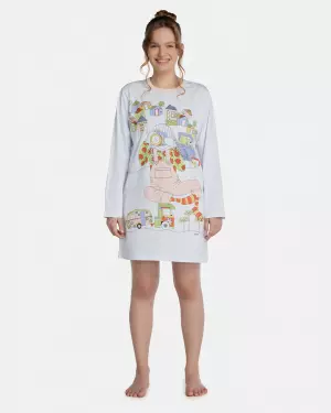 Camisão Feminino Adulto Manga Longa